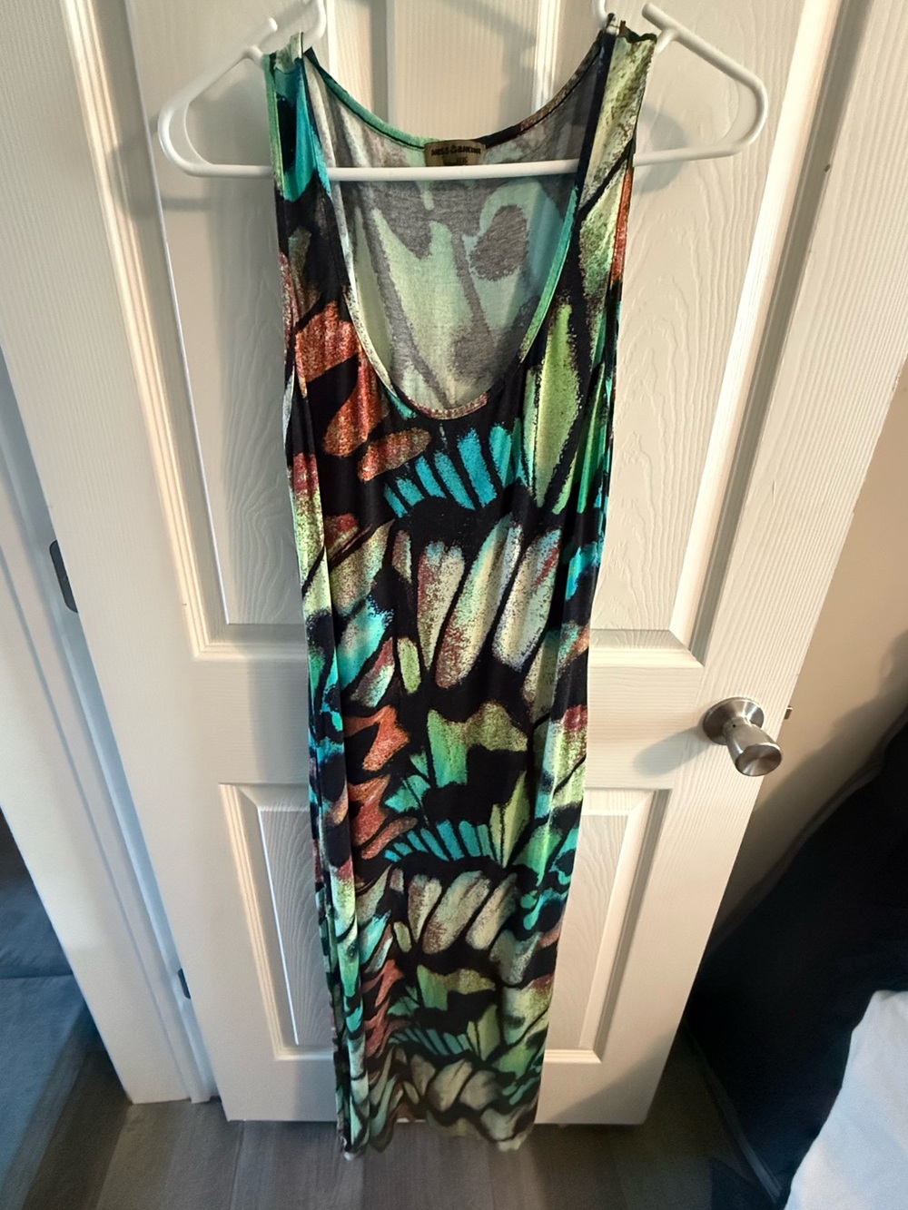 Y2K Miss B Darlin Abstract Butterfly Print Maxi Dress Size 10/12